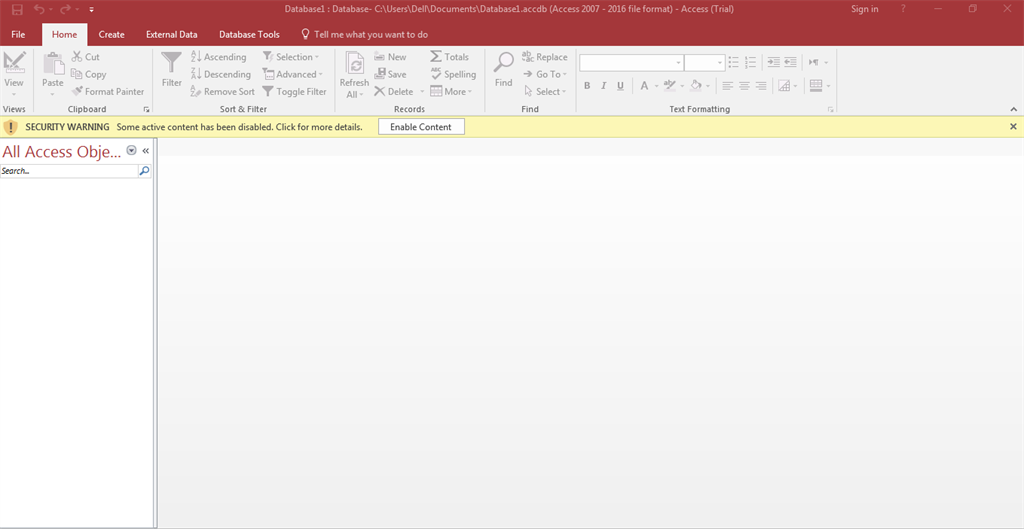 how to create a form in ms access 2016